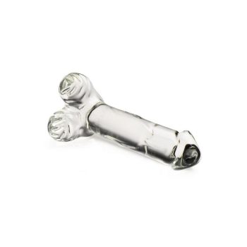 Pleasure Crystals Glass Dildo with Balls 1