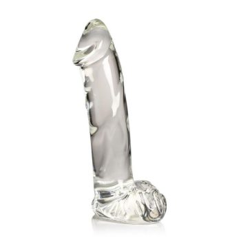 Pleasure Crystals Glass Dildo with Balls